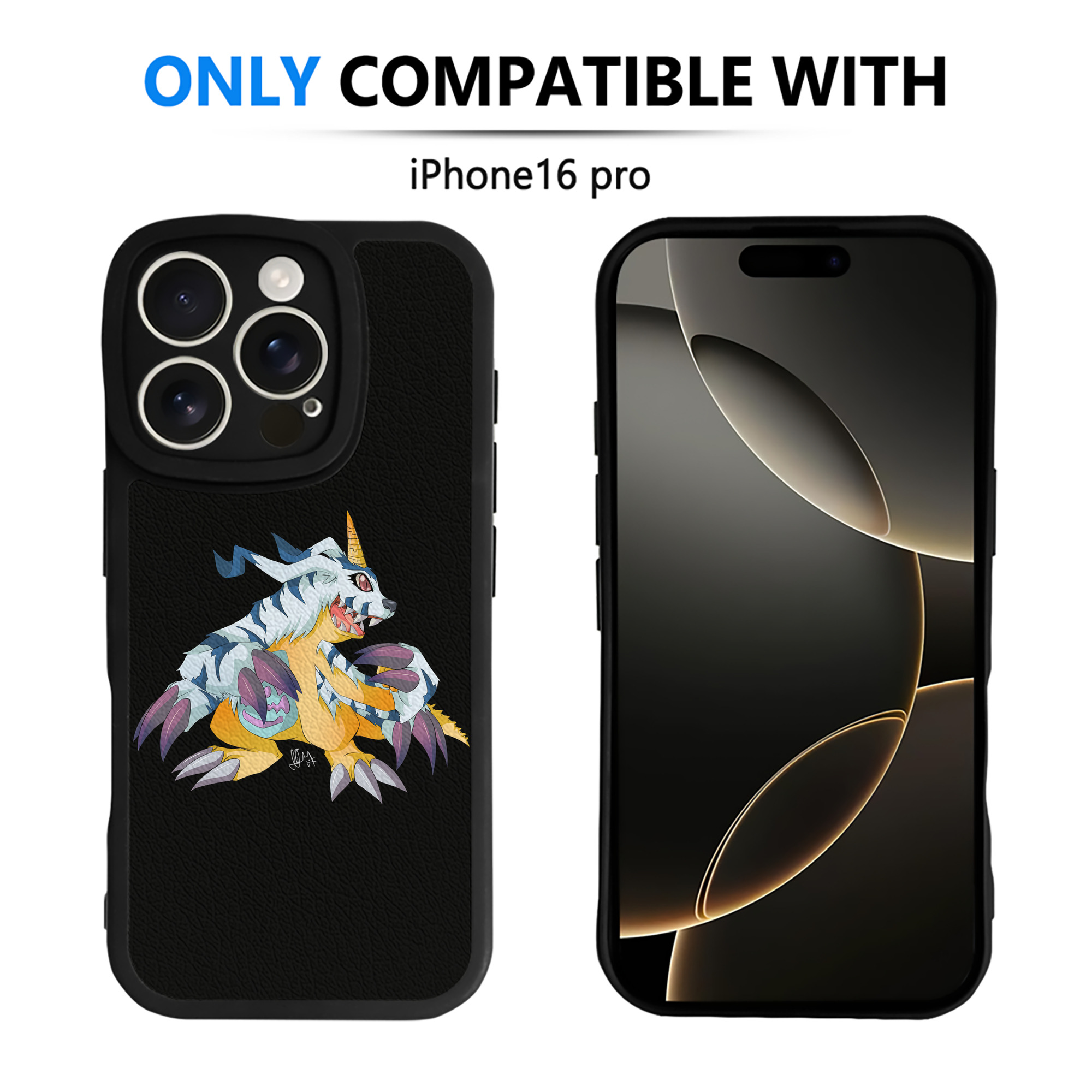 （画像用） Digimon デジタルモンスター/デジモン 【iPhone 16シリーズ対応】シリコンスマホケース（レザー調） 材質：シリコン